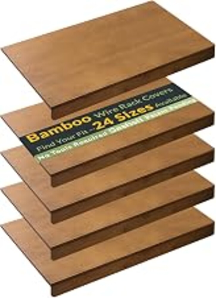 Gashell Wire Shelf Covers, Bamboo Wire Rack Covers for Pantry, Closet (4pcs, 42" W x 16" D)