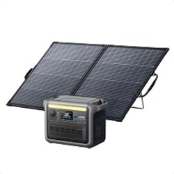Anker SOLIX C1000 Portable Power Station and 200W Bifacial Panel, 1,056Wh | 1,800W Solar Generator with 1,056Wh LiFePO4 Battery, Up to 2,400W Output, 6 AC Outlets, for Home, Outdoor, and Emergency Use