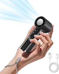 OidoZac Portable Handheld Fan, Turbo Power 18800 RPM Fast Charge Digital Display 100 Speeds Adjustable, Mini Pocket Design Birthday Gifts for Women Men Travel Cruise Camping Outdoor, Black