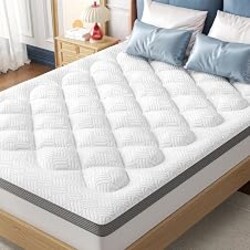 GHLPECYO King Mattress Topper, Rayon Derived from Bamboo, Thick Pillow Top | Breathable Mesh Sides, Shredded Memory Foam Blend Fill, Pressure Relief, 6-18 Inch Deep Pocket, Softens Firm Beds