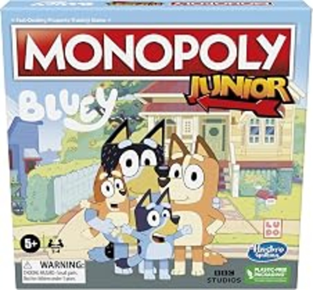 Hasbro Gaming Monopoly Junior Bluey Edition Board Game | Kids Play as Bluey, Bingo, Mum & Dad for Girls & Boys | Ages 5+ (Amazon Exclusive)