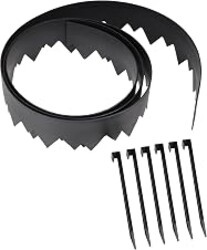 EasyFlex Pound‑In Landscape Edging with Bonus Anchoring Stakes – 20‑Foot Plastic Garden Border, 4.5 in. Straight‑Top Lawn Edging, Black