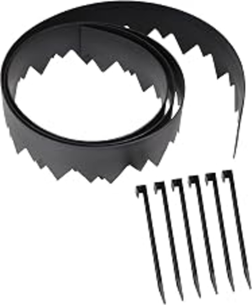 EasyFlex Pound‑In Landscape Edging with Bonus Anchoring Stakes – 20‑Foot Plastic Garden Border, 4.5 in. Straight‑Top Lawn Edging, Black