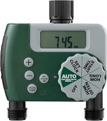 Orbit Programmable Digital Hose Watering Timer - 2 Outlet - Battery Powered - with LCD Screen - Built-in Rain Delay - Water-Resistant - 58910