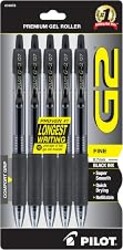 PILOT G2 Pens, 0.7mm, Black Ink, 5-Pack