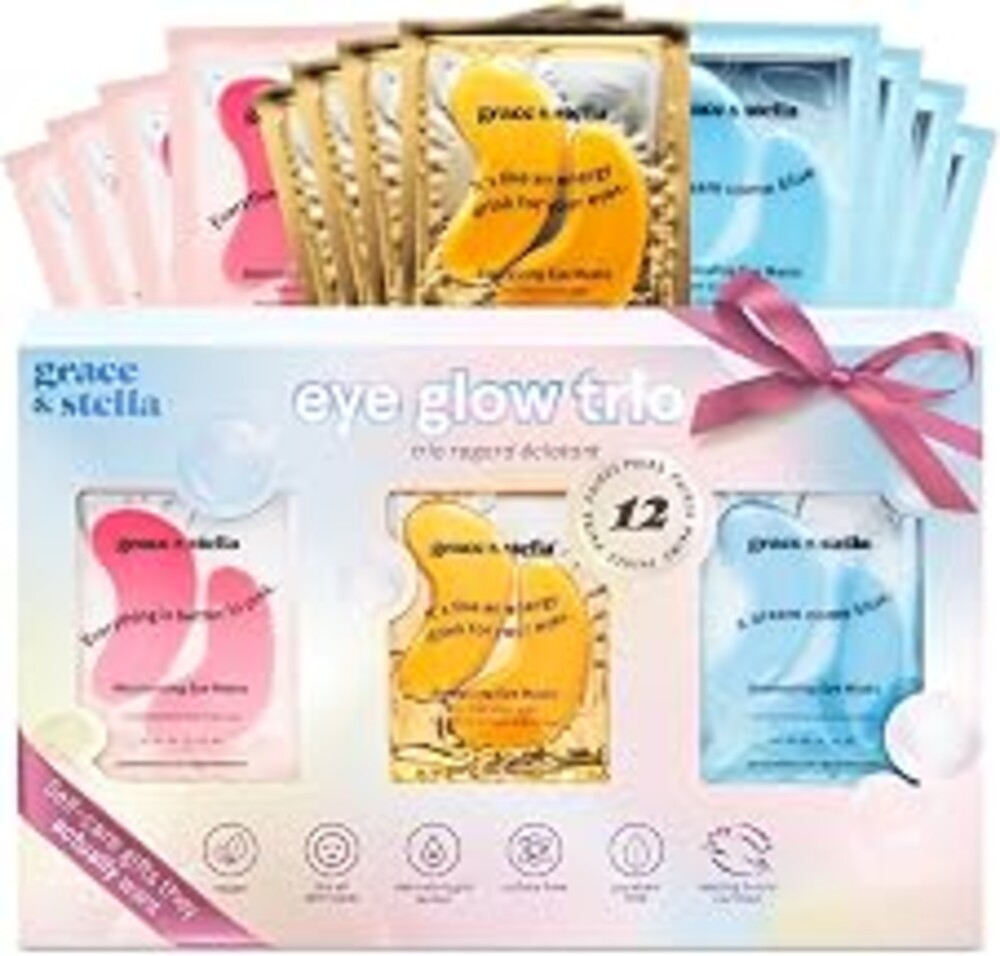 grace & stella Under Eye Patches Eye Masks for Puffy Eyes and Dark Circles | Gifts for Women, Bridesmaids, Birthdays, Bachelorette Party, Self Care Gifts for Women - Vegan Cruelty-Free (12 Pairs)