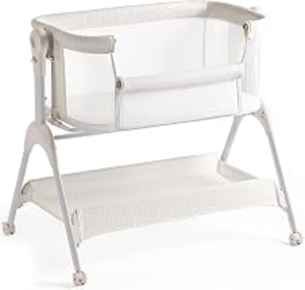 HARPPA Cuddly Sway Baby Bassinet Bedside Sleeper, 3 in 1 Rocking Bassinet | Full Mesh Sides, Premium Fiber Mattress, Cotton Quilted Cover, 5 Adjustable Heights, 360° Swivel Wheels, 3°-7° Incline Range