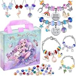 Charm Bracelet Making Kit & Unicorn/Mermaid Girl Toy- ideal Crafts for Ages 8-12 Girls who Inspire Imagination and Create Magic with Art Set and Jewelry Making Kit
