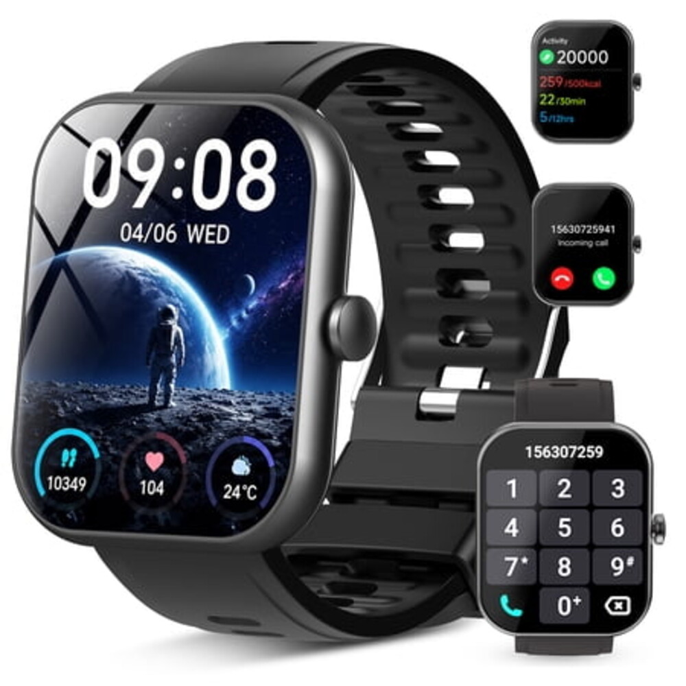Smart Watch(Answer/Make Call), 1.96" HD Smartwatch for Men Women with 30 Days Standby, Fitness Tracker with /110+Sports Modes/IP68 Waterproof/Sleep/Pedometer, Perfect Gift