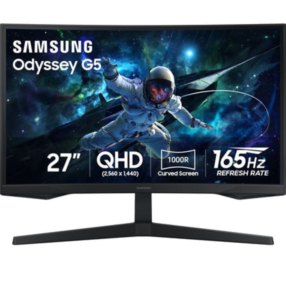 SAMSUNG 27” Odyssey G55C QHD 165Hz 1ms(MPRT) Curved Gaming Monitor - LS27CG556ENXZA