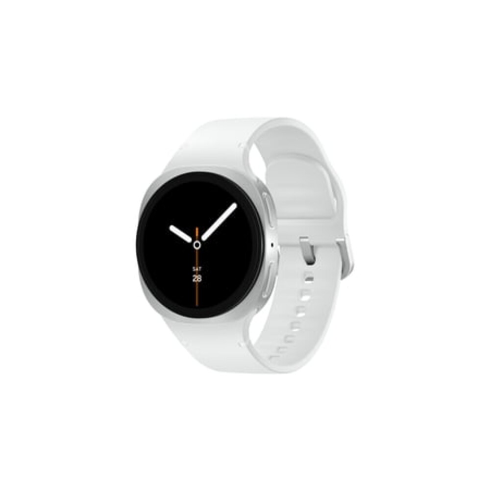 Samsung Galaxy Watch8 40mm Bluetooth Smart Watch, Silver, White Band