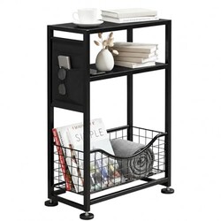 ZEXVIDA Skinny Side Table with Storage