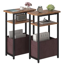 sthmec Narrow Side Table Set of 2, Skinn