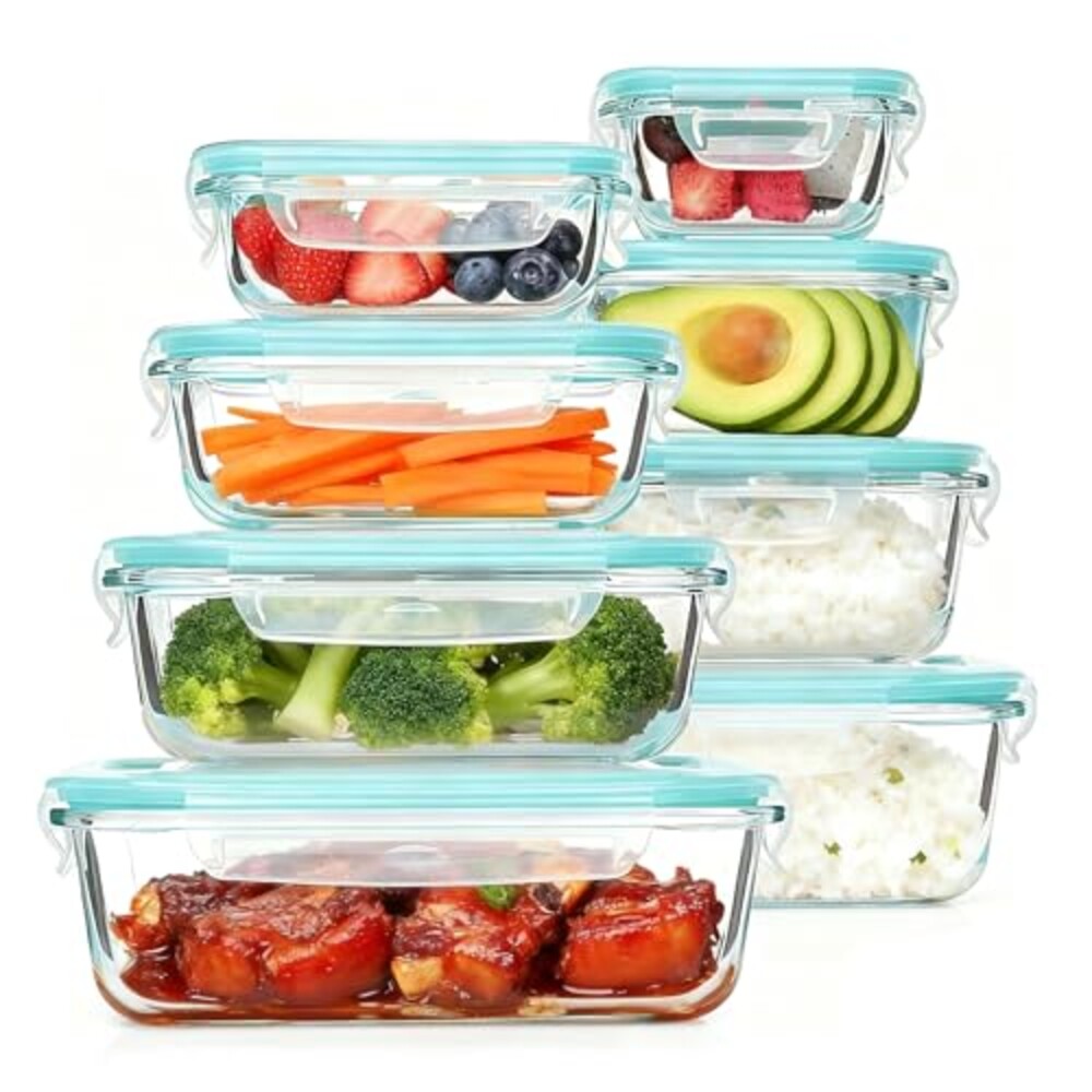 UNITED FLAMES 8-Piece Glass Food Storage