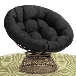 Bme 40" Ergonomic Wicker Papasan Chair w
