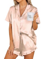 Ekouaer Silk Pajamas Womens Short Sleeve