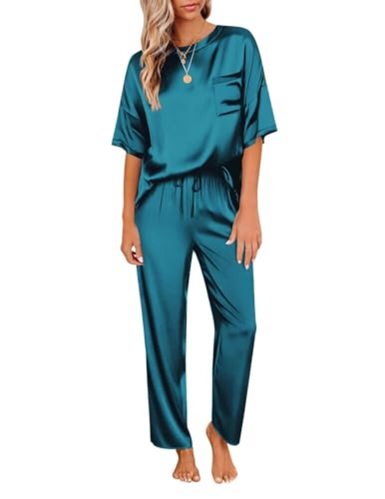 Ekouaer Womens Silk Satin Pajamas Set Tw