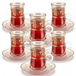 Acellegic 6-Piece Turkish Tea Glasses Cu