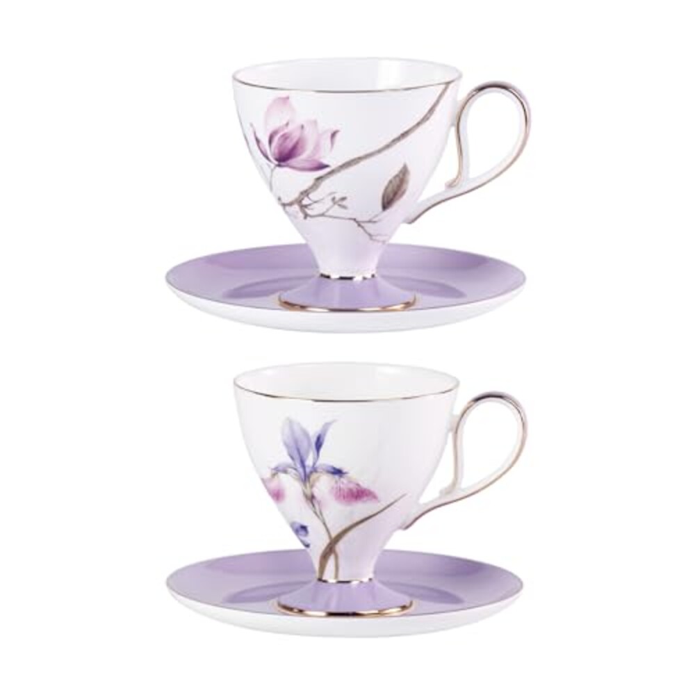 KAMMAK Ceramic Coffee Cups Saucers Set o