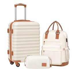 Coolife Luggage Set Hardside Suitcase,3