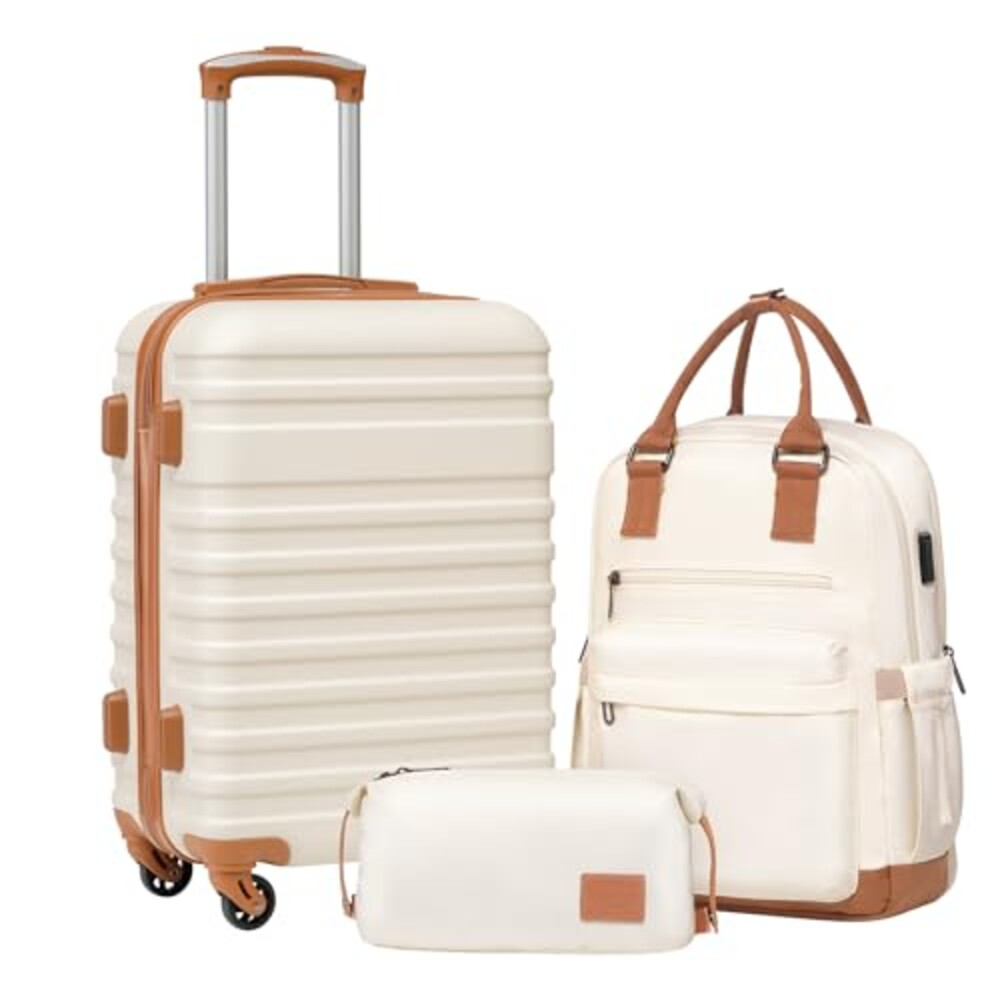 Coolife Luggage Set Hardside Suitcase,3