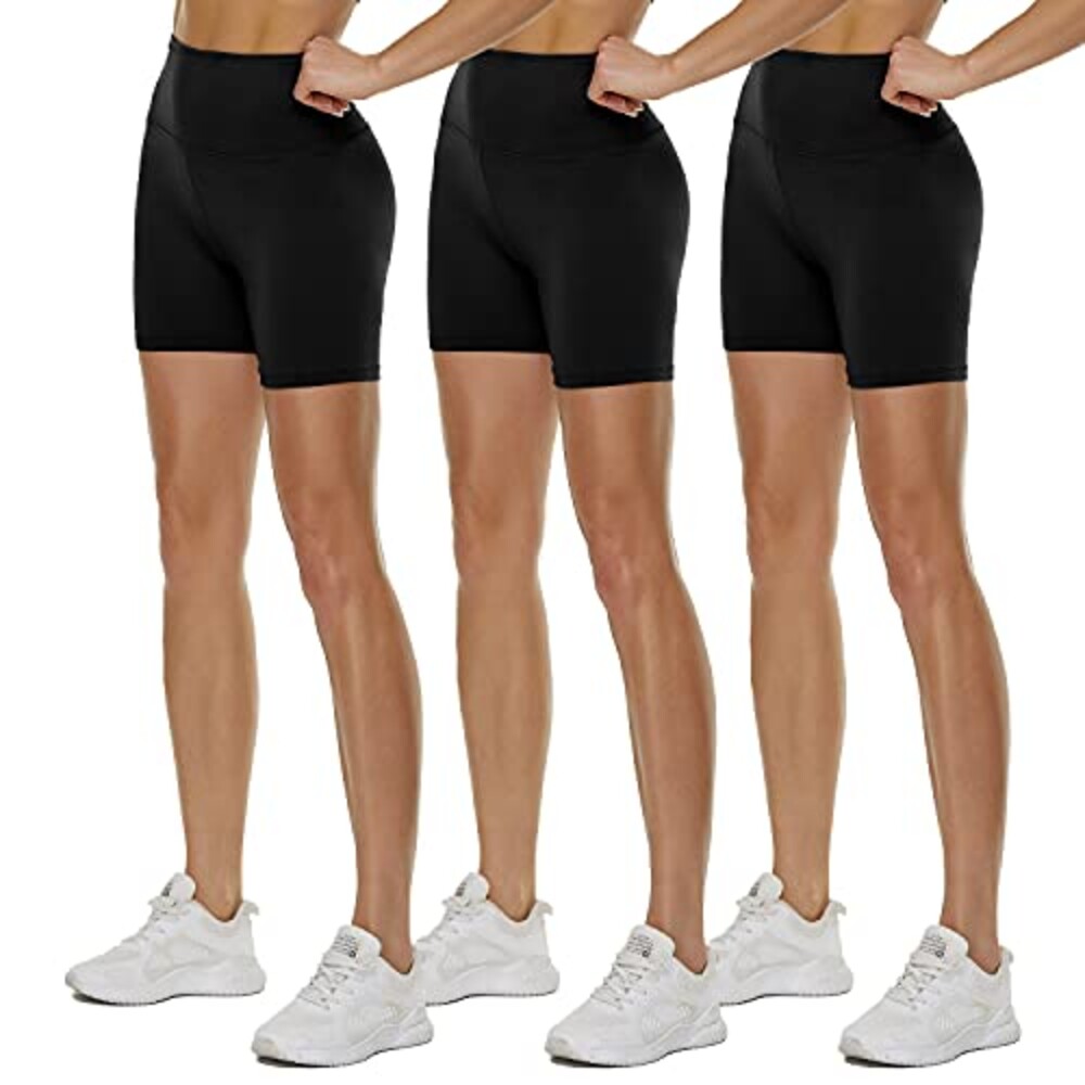 QGGQDD 3 Pack High Waisted Biker Shorts
