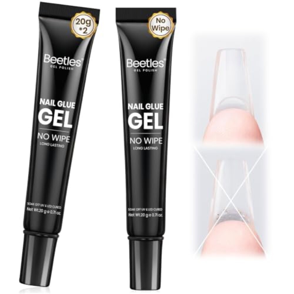 Beetles Solid Nail Glue Gel 2Pcs 20g for
