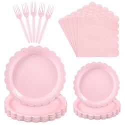 mypartyco 24 Set Blue Plates and Napkins