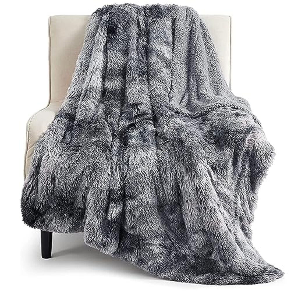 Bedsure Faux Fur Fluffy Fleece Sherpa Bl
