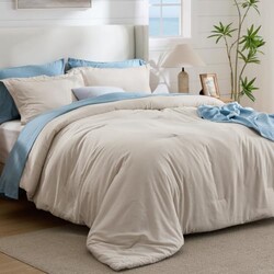 Bedsure Queen Comforter Set - Beige Soft