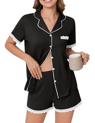 Ekouaer Womens Short Sleeve Pajamas Set