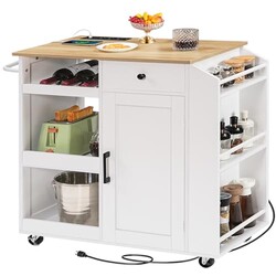 MAHANCRIS Kitchen Island with Power Outl