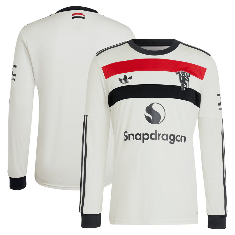 Men's adidas Originals  Cream Manchester United 2024/25 Third Replica Long