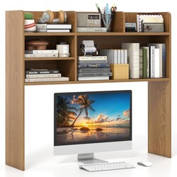Giantex Desktop Bookshelf, 37" Desk Hutc