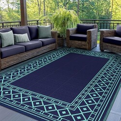 GENIMO Outdoor Rug, Waterproof Plastic R