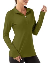 FKEEP Women's Polo Shirts Long Sleeve UP