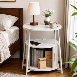 DHH Round End Tables with Charging Stati