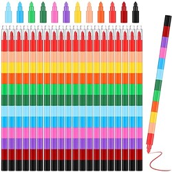 Marspark 20 Pcs Stackable Crayons 12 Col