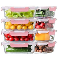 8-Pack 36oz Large Glass Meal Prep Contai