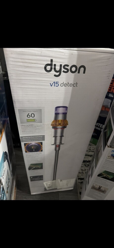 Dyson V15 Detect Cordless Stick Vacuum Cleaner - Yellow/Nickel -447261-01