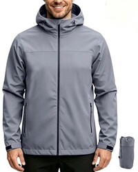 ACCNUO Men's plus size Rain Jacket Water