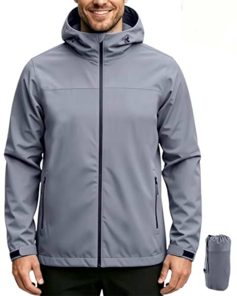 ACCNUO Men's plus size Rain Jacket Water