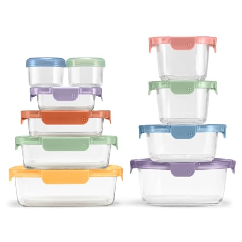 Ello Color Lock 20pc Glass Food Storage
