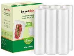 Bonsenkitchen 6 Rolls 8" x 16' Vacuum Se