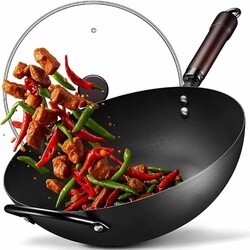 FGJ Wok, 13 Inch Carbon Steel Woks & Sti
