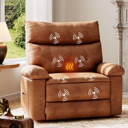 GarveeHome Oversized Leather Recliner Ch