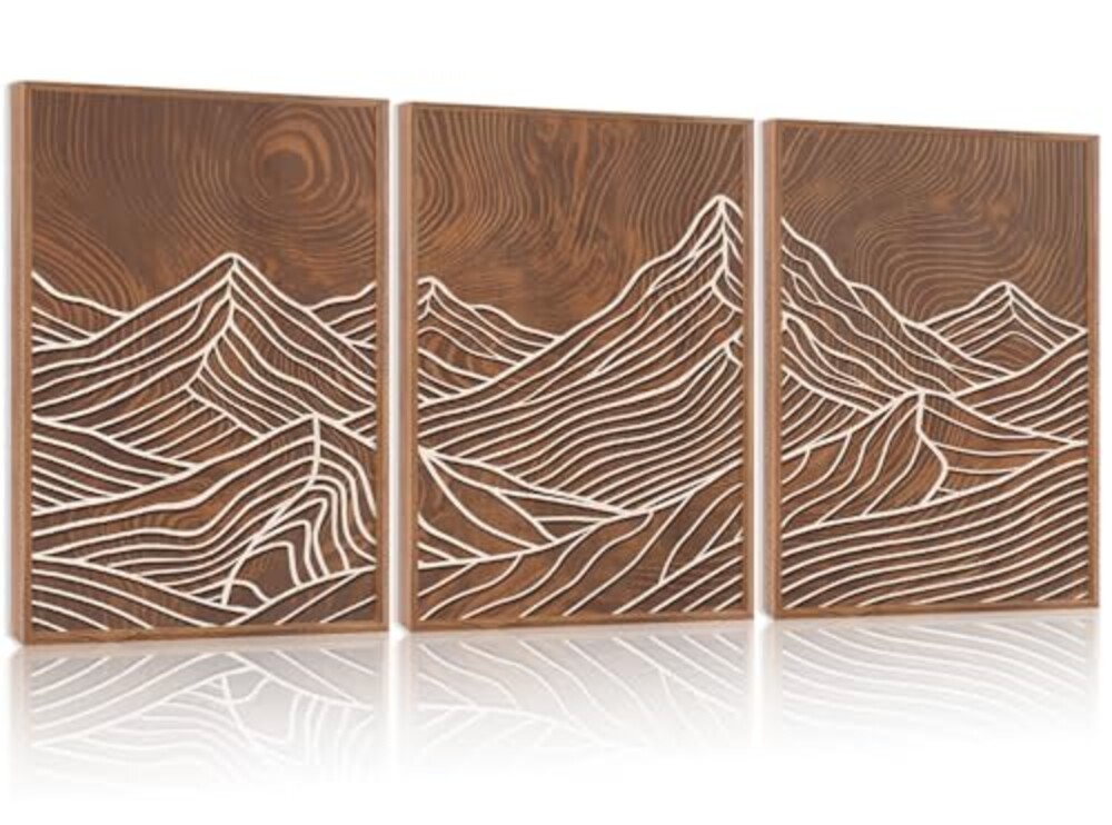 HPINUB Line Style Mountain Framed Canvas