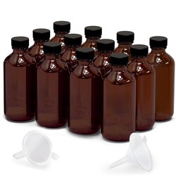 12 Pack 2oz Amber Glass Bottles for Vani
