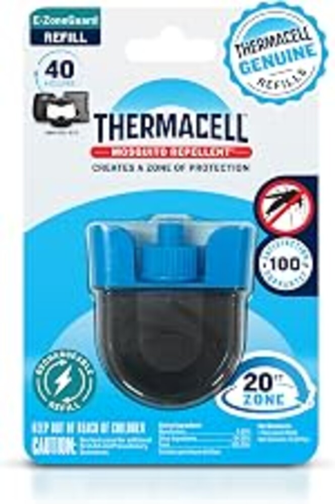 Thermacell E-ZoneGuard Mosquito Repellent Refill, 40-Hr, Rechargeable | 20-FT Zone; 1x 40-Hr Refill Cartidge; Proven Outdoor Protection; Patio Shield; Bug Spray Alternative; Scent Free; DEET-Free