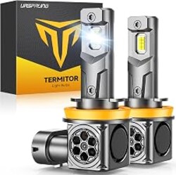 Ursprung 𝑨𝑳𝑳-𝑵𝑬𝑾 H11/H9/H8 Bulbs, 130000LM 1600% Ultra High Brightness, 6500K Cool White, True 1:1 OEM Size, 10-Year Lifespan, Easy Install, Pack of 2, Daytime Running Light Modules